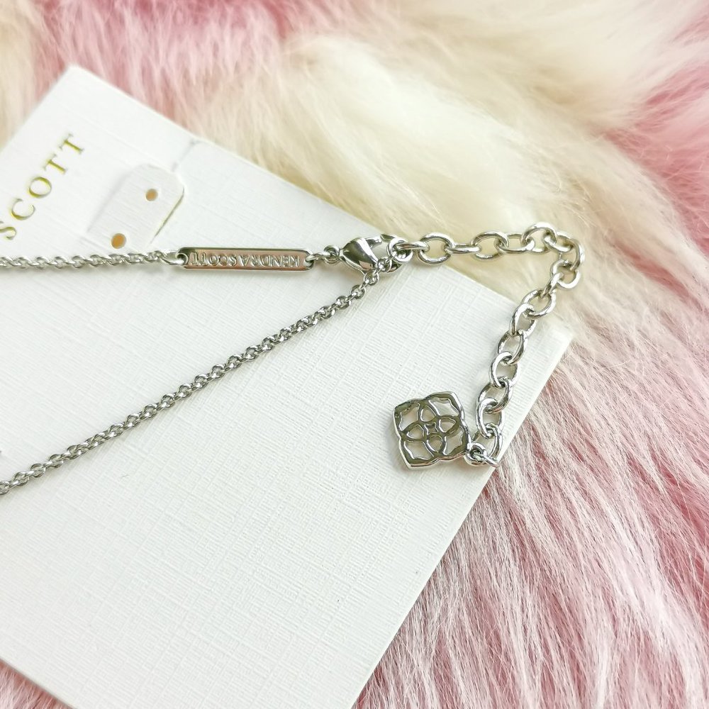 Silver Elisa Iridescent Drusy Pendant Necklace - Picture 3 of 3
